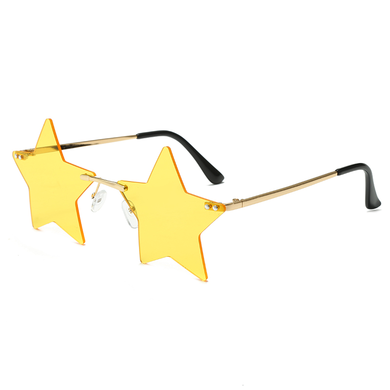 Stock popular lindo colorido marco de forma de estrella para adultos unisex beach beach viajero concierto festival UV400 gafas de sol #82490