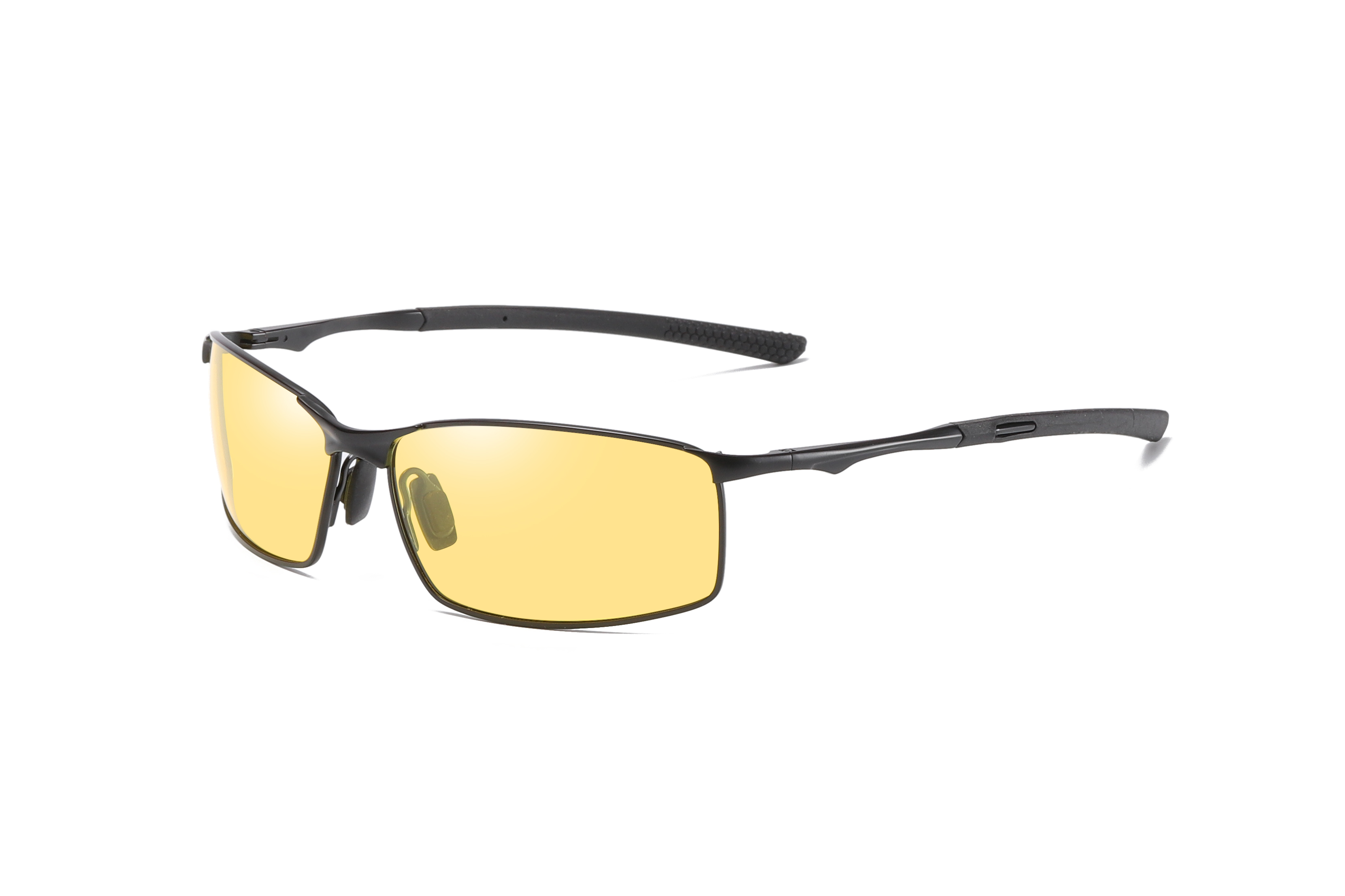 Classic Rectangle Shape Men conduciendo metal + gafas de sol polarizadas de goma #81697