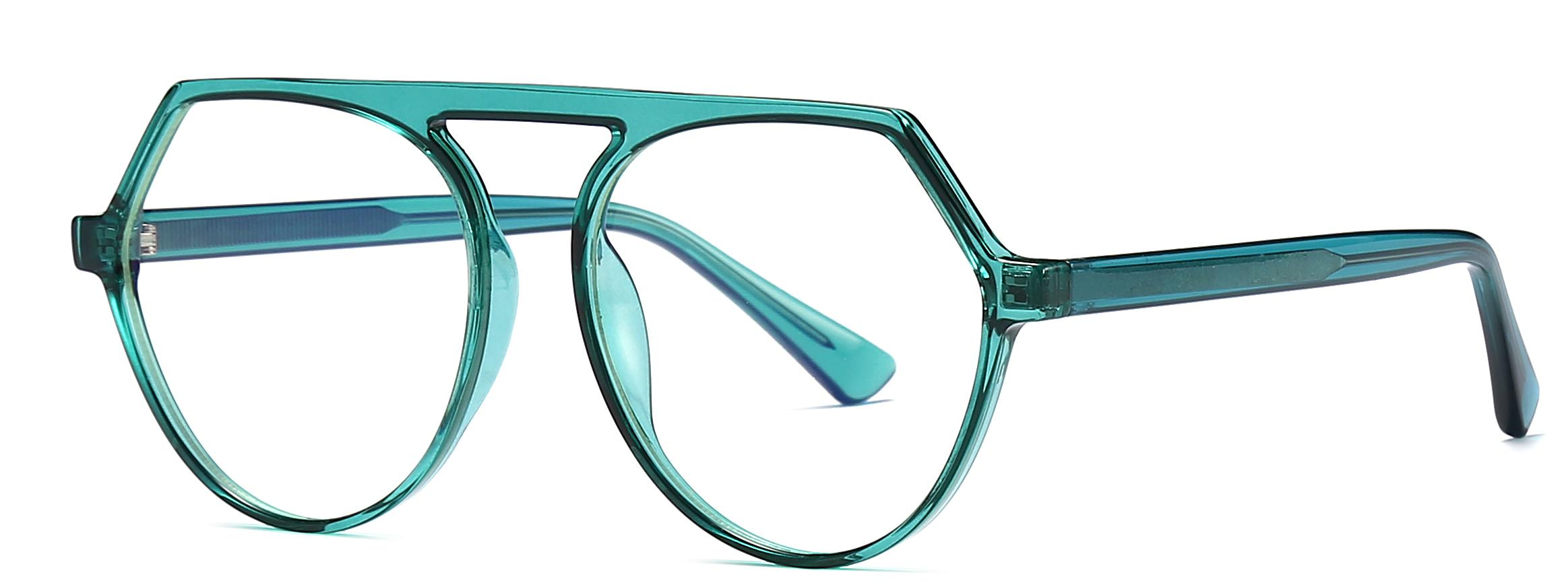 Stock Forma geométrica Top Naring Bridge Diseño de moda TR90+CP Anti-Blue Light Women Frames ópticos #2033