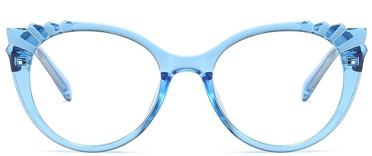 Diseño de moda de stock Cat Eye Blue Lense Lentes de bloqueo Filtro TR90+CP Women Frames ópticos #2037