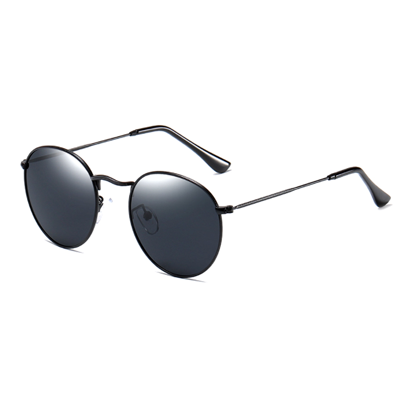 Gafas de sol polarizadas de metal unisex de forma redonda #81695