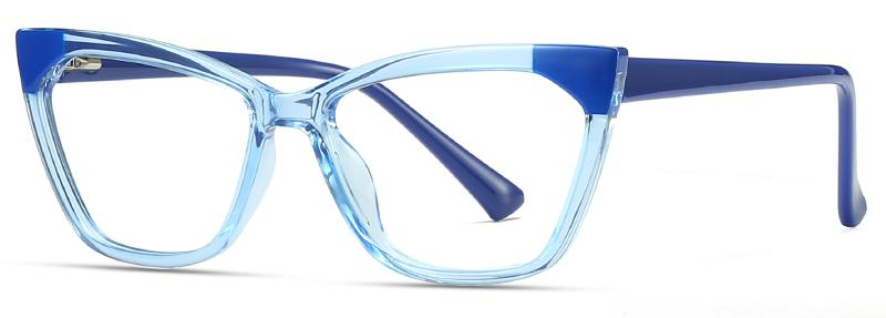 Diseño de moda de stock Cat Eye Computer Lenses de luz azul TR90+CP Lady Frames ópticos #2040